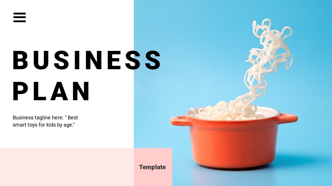 粉蓝清新餐饮美食商业计划书英文PPT模板-BUSINESS PLAN