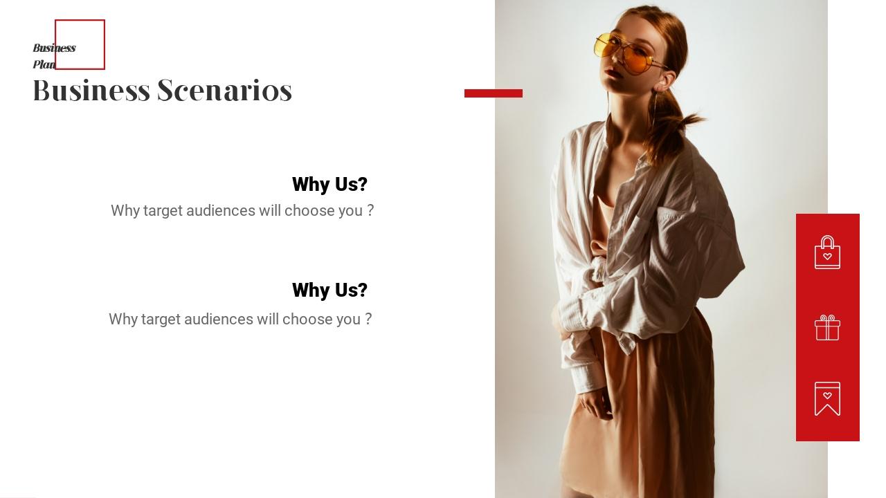 时尚品牌服装商业计划书英文PPT模板-Business Scenarios