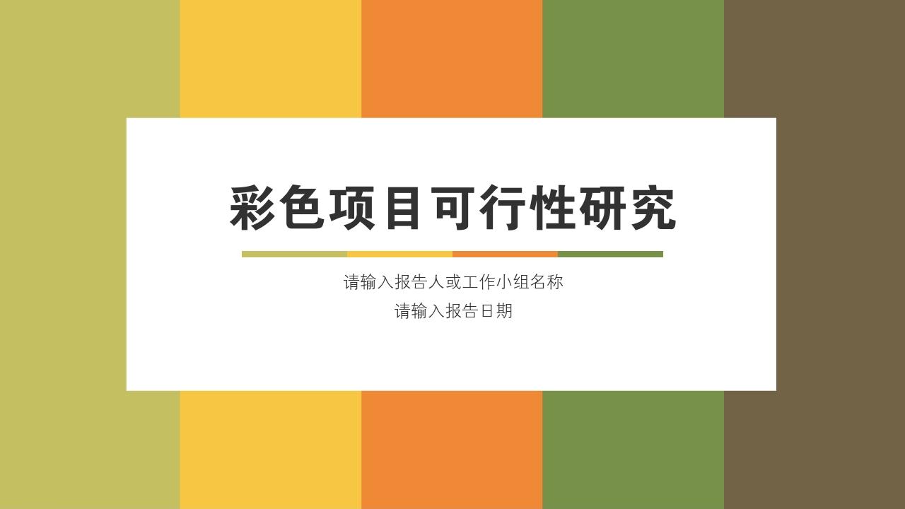多彩缤纷项目可行性研究PPT模版-项目可行性研究