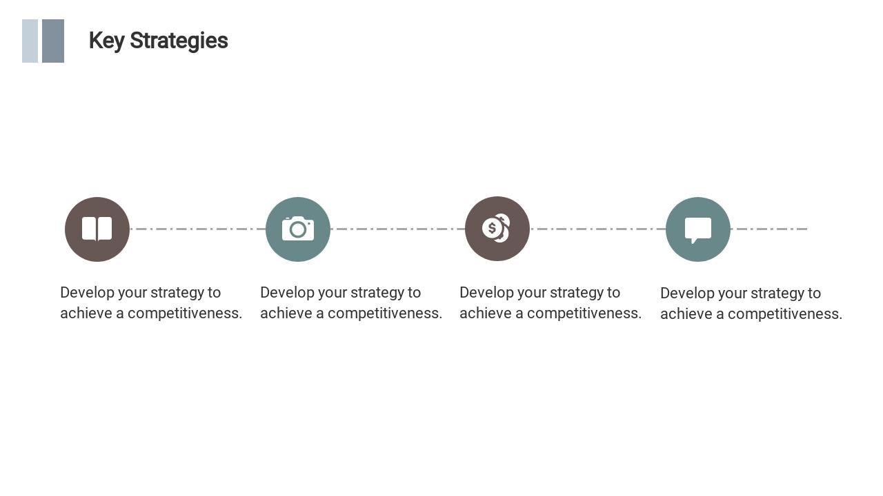 商务风通用企业竞争分析PPT模板-Key Strategies