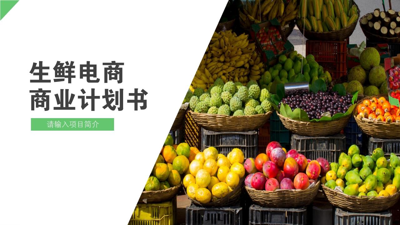 水果蔬菜生鲜电商零售商业计划书-封面