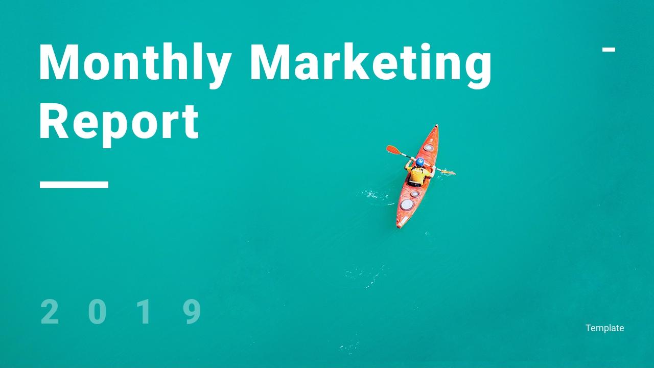 营销推广方案结案英文PPT模板-Monthly Marketing Report