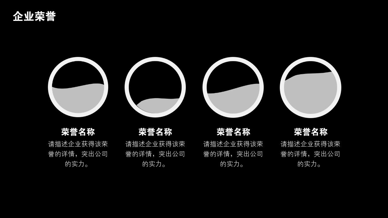 黑白复古照片公司简介PPT模版-企业荣誉