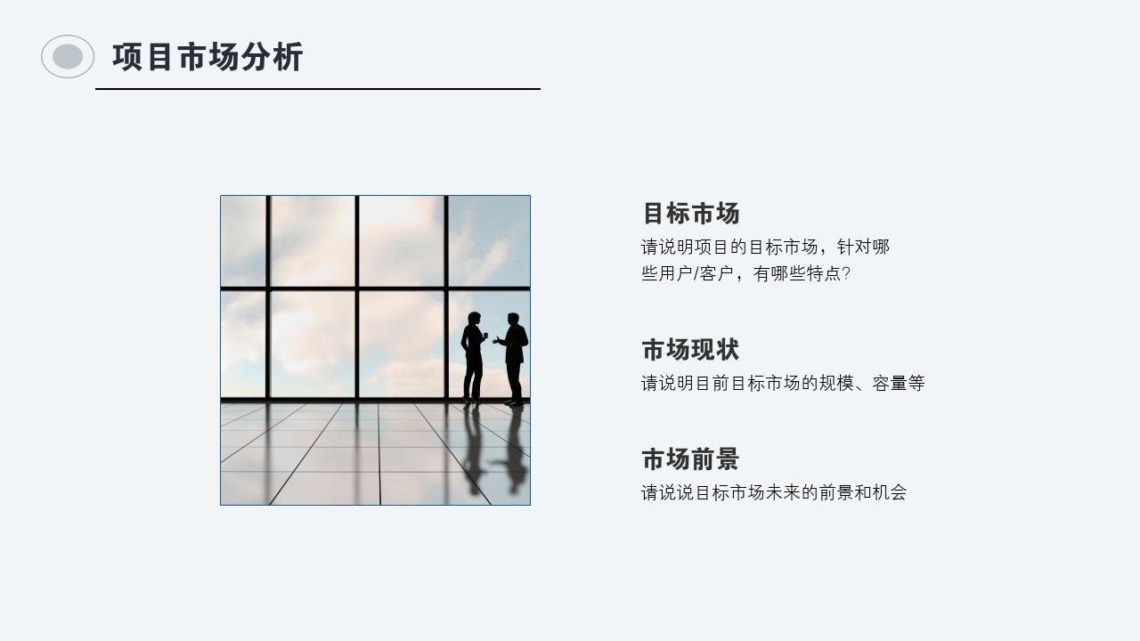 灰白商务项目可行性研究PPT模版-项目市场分析