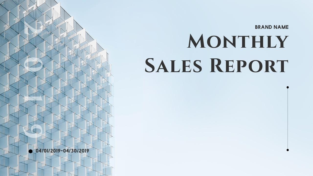 建筑背景市场推广月度工作总结汇报PPT-Monthly Sales Report