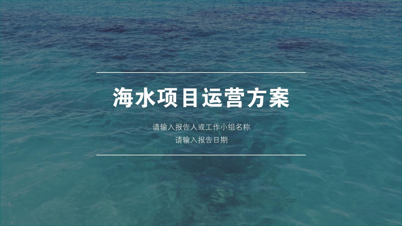 海洋风景度假项目运营方案PPT模版-项目运营方案