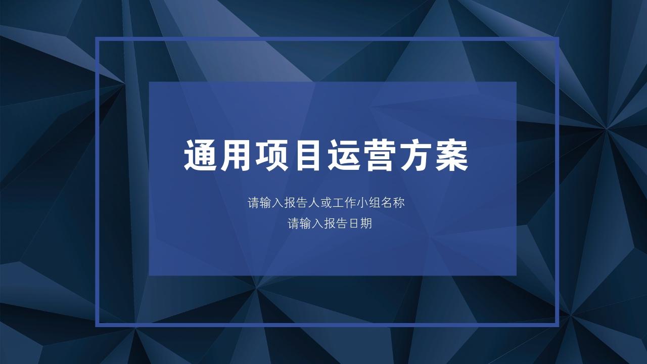 蓝色科技通用项目运营方案PPT模版-项目运营方案