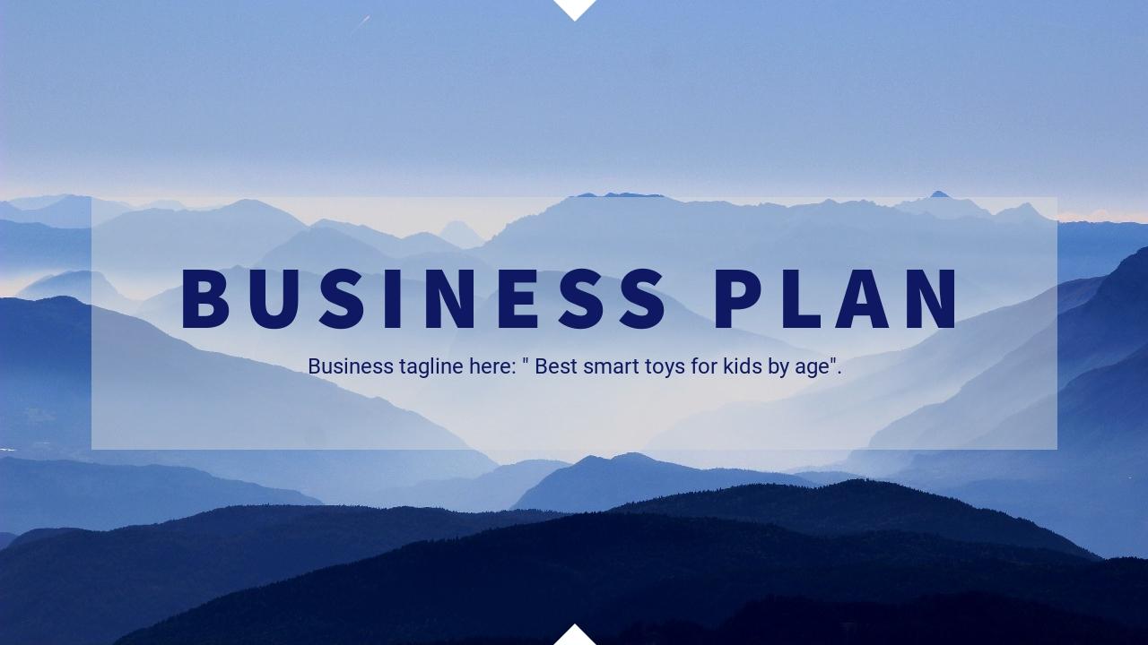 蓝色大气山脉商业计划书英文PPT模板-BUSINESS PLAN