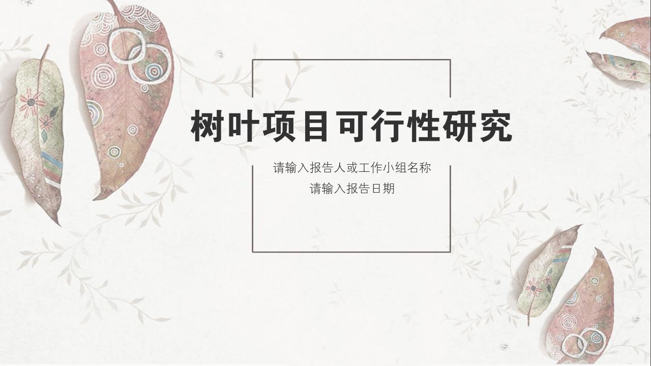 淡红树叶项目可行性研究PPT模版-项目可行性研究