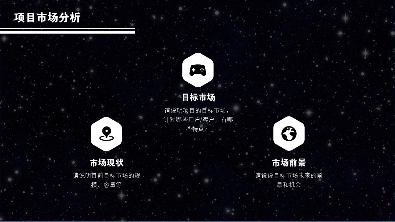 黑白星空项目可行性研究PPT模版-项目市场分析