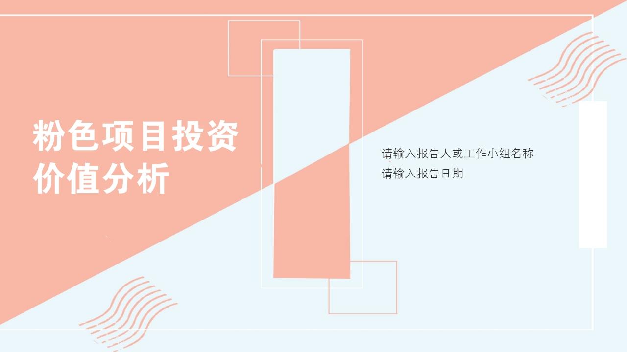 粉色青春项目投资价值分析PPT模版-项目投资价值分析